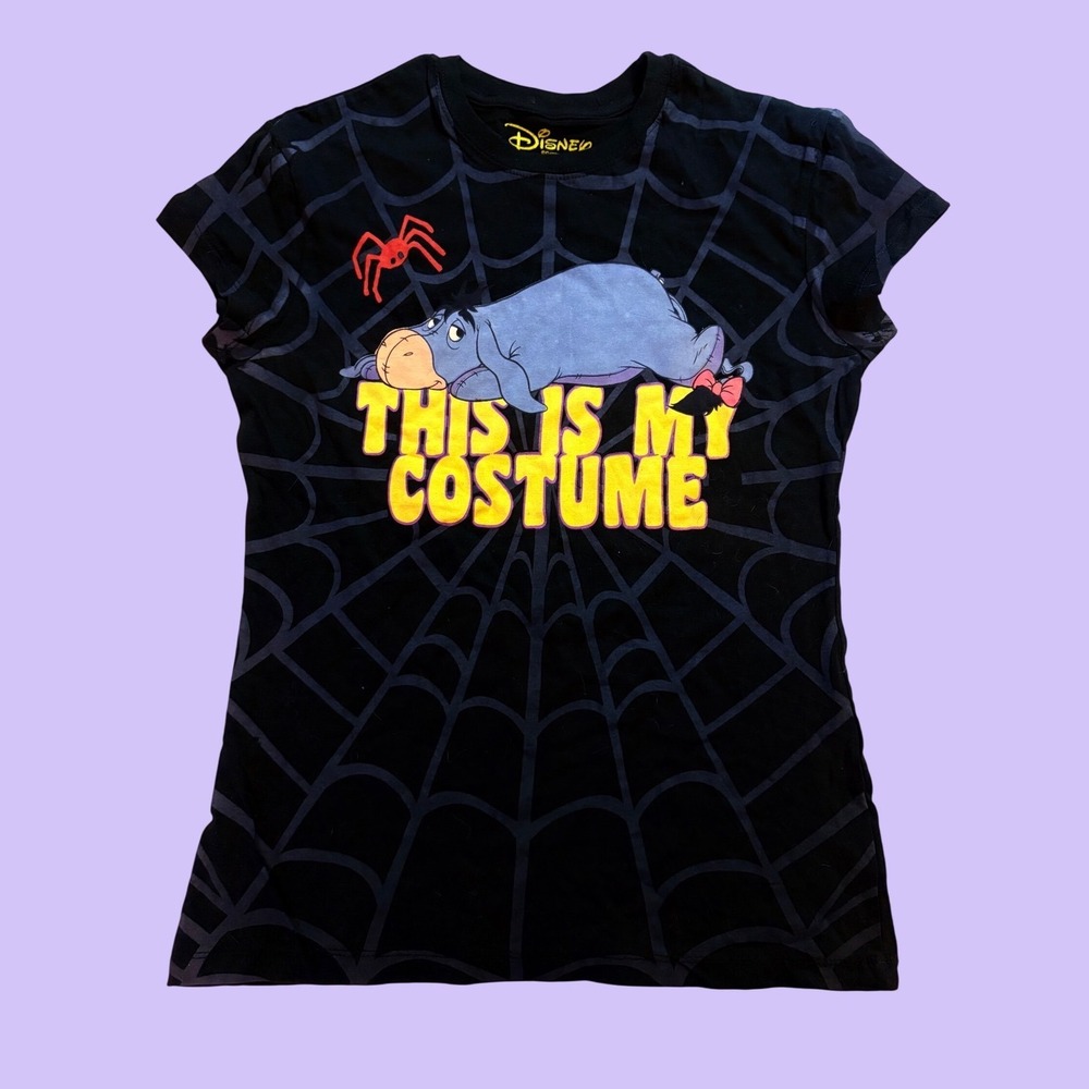 Y2K Disney Eeyore Halloween This Is My Costume Graphic Tee Scene Cute #17